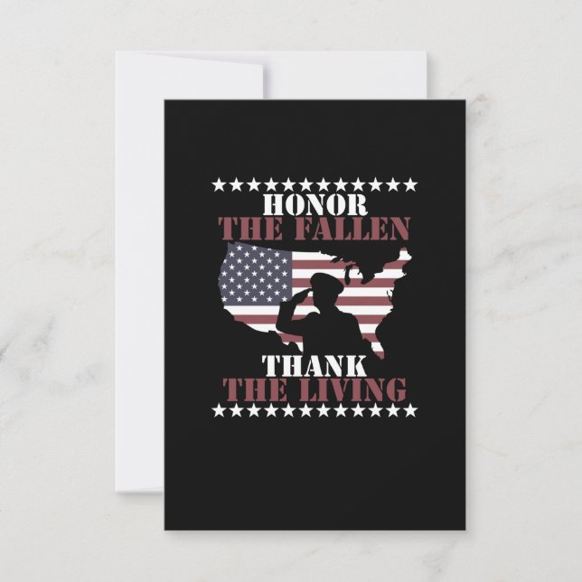 Honor The Fallen Thank The Living Veterans Day RSVP Card (Front)