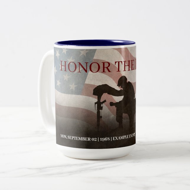 Honor The Fallen Two-Tone Coffee Mug (Front Left)