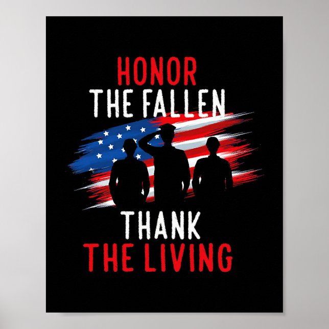 Honor the Fallen Veteran Themed Military Support 1 Poster (Front)