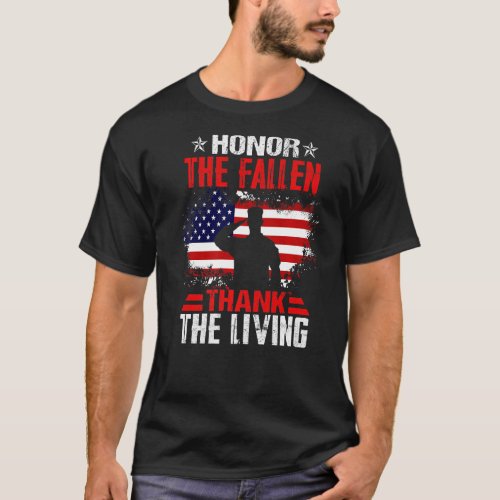 Honor the Fallen Veteran Themed Military Support   T_Shirt