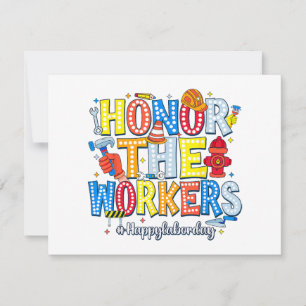 Honor The Workers Happy Labor Day Thank You Card