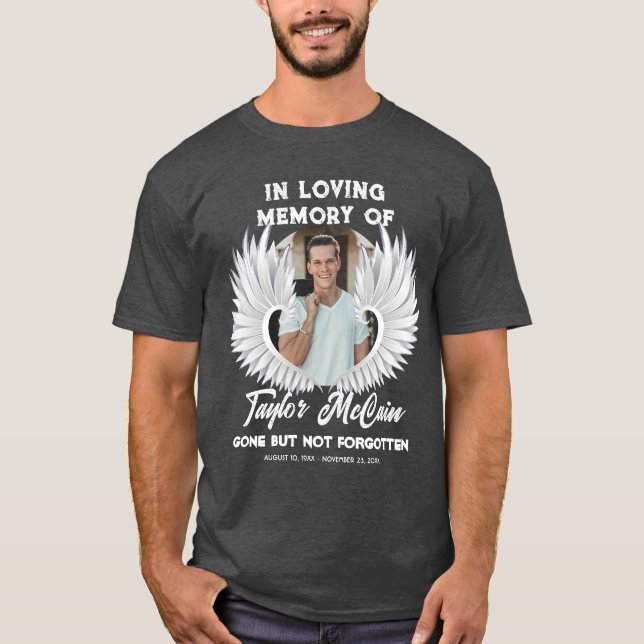 Honor Their Memory: Custom Photo Memorial T-Shirt (Front)
