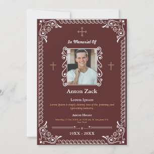 Honor Their Memory: Ornate Funeral Invitation