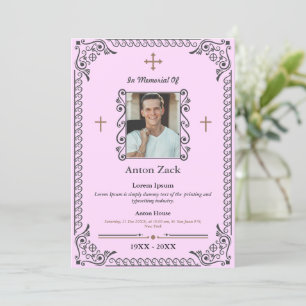 Honor Their Memory: Ornate Funeral Invitation