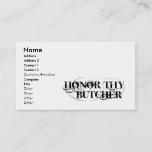 Honor Thy Butcher Business Card