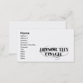 Honor Thy Coach Business Card (Front/Back)
