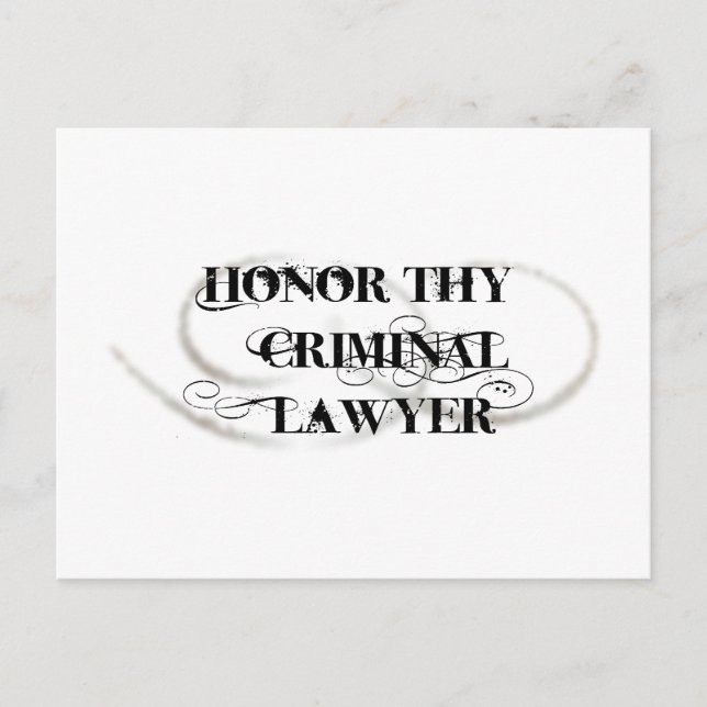 Honor Thy Criminal Lawyer Postcard (Front)