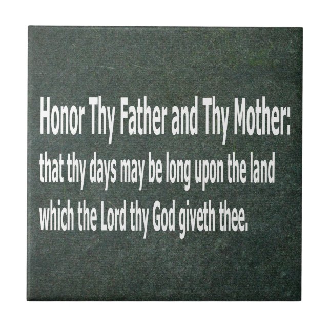 Honor Thy Father and Thy Mother Tile (Front)