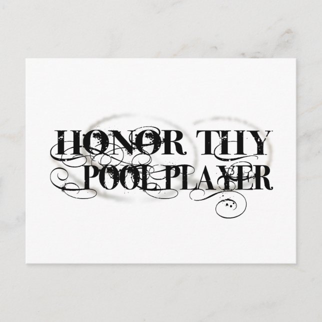 Honor Thy Pool Player Postcard (Front)