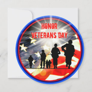 Honor Veterans Day 5.25 x 5.25 Invitation Circle