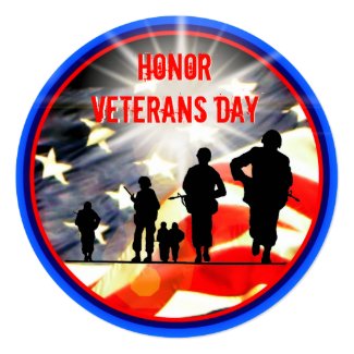 Honor Veterans Day 5.25 x 5.25 Invitation Circle