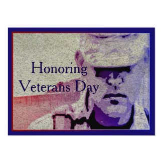 Honor Veterans Day 7.5" x 5.5 Invitation Card