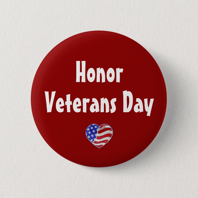 Honor Veterans Day Button (Front)