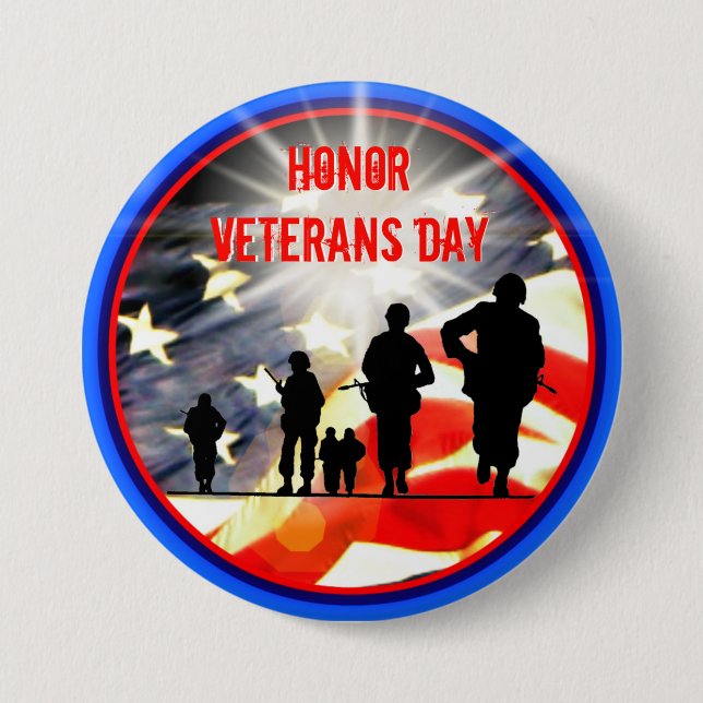 Honor Veterans Day Button (Front)
