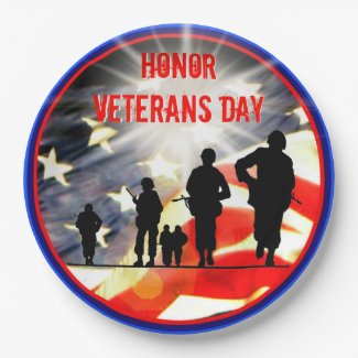 Honor Veterans Day Paper Plate