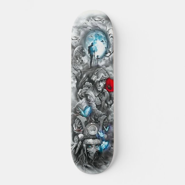Honor Warrior Soldier Moon Plane Element Skateboard (Front)