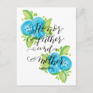 Honor Your Father and Mother Postcard
