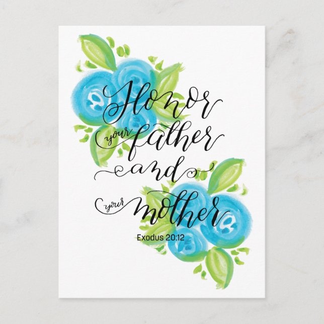 Honor Your Father and Mother Postcard (Front)