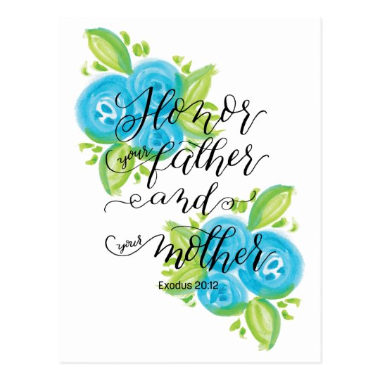 Honor Your Father And Mother Postcard | Zazzle.com