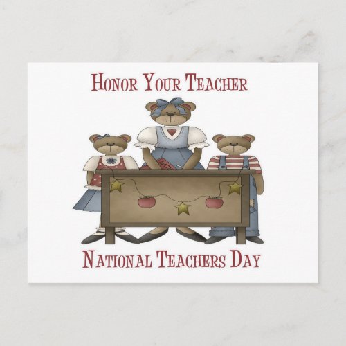 Honor Your Teacher National Teachers Day Postcard