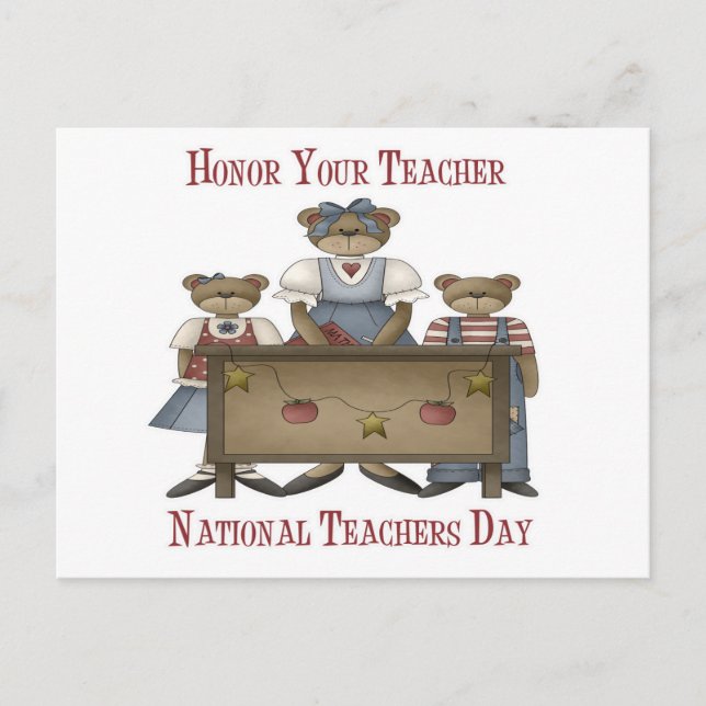 Honor Your Teacher National Teachers Day Postcard (Front)