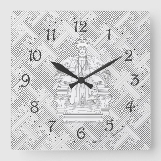 Honorable Ancestor  Square Wall Clock (Front)