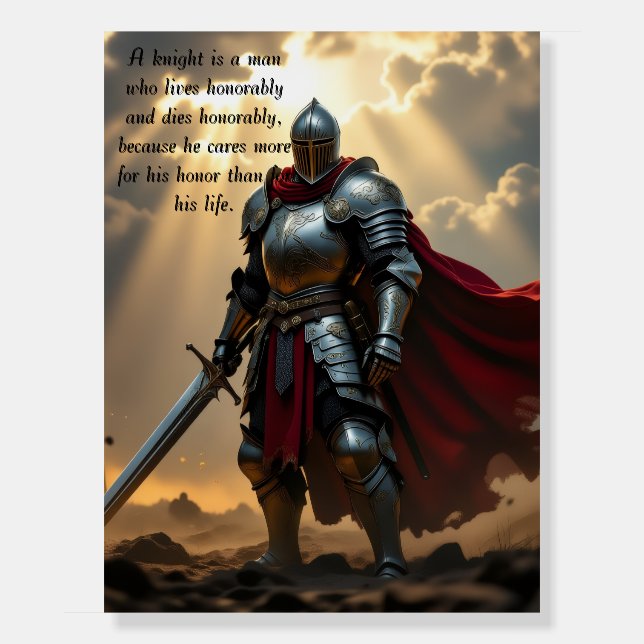 Honorable Armored Knight  Medieval Foam Board (Front)