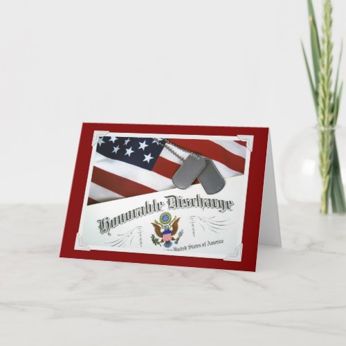 Honorable Discharge Thank You Card