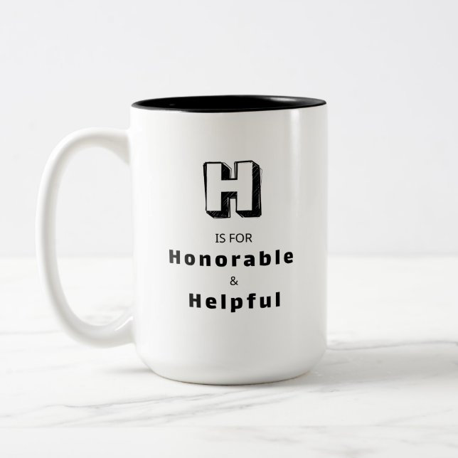 Honorable H - Personalized Luxury Praise Mug (Left)