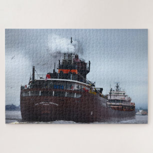 Honorable James L Oberstar Ship on Lake Superior Jigsaw Puzzle