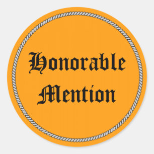 HONORABLE MENTION CLASSIC ROUND STICKER