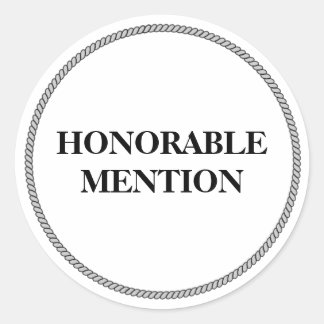 HONORABLE MENTION CLASSIC ROUND STICKER