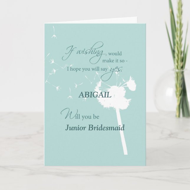 Honorary Bridesmaid, Custom Name Dandelion Invitat Invitation (Front)