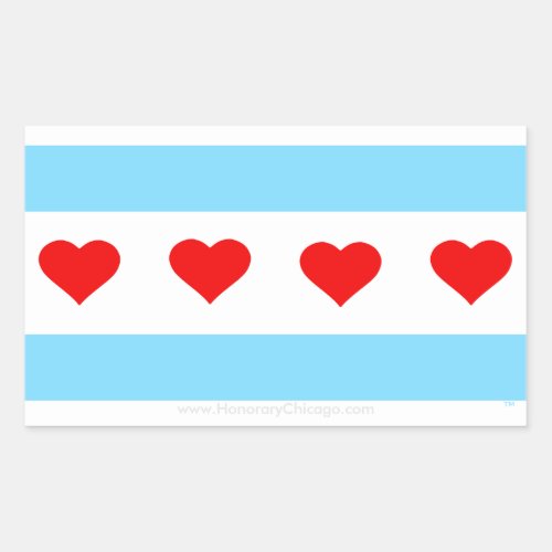 Honorary Chicago Heart Flag Stickers