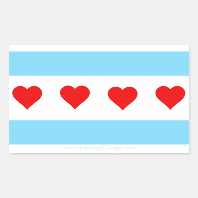 Honorary Chicago Heart Flag Stickers (Front)