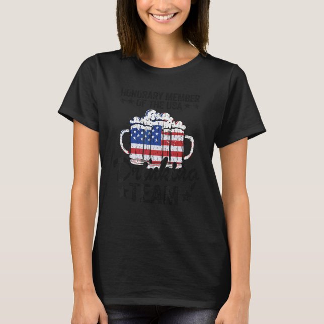 Honorary Member Of The Usa Drinking Team American  T-Shirt (Front)