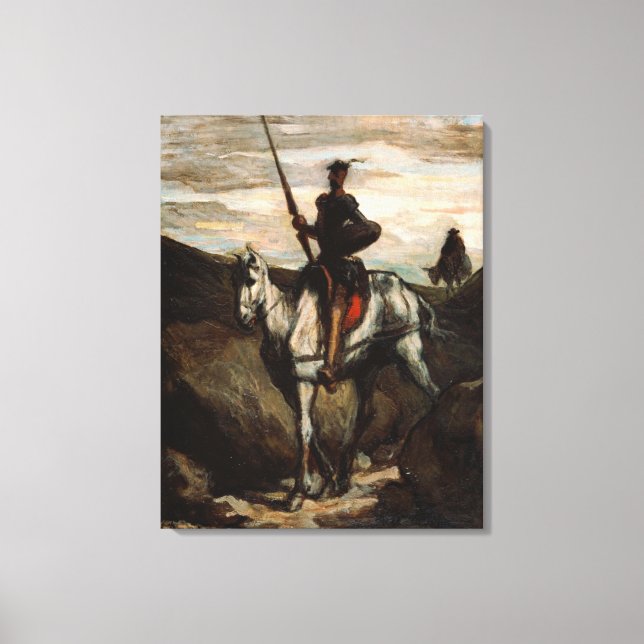 Honore Daumier - Don Quixote in the Mountains Canvas Print (Front)