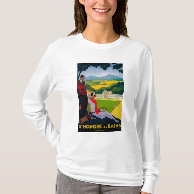 Honore Les Bains Vintage PosterEurope T-Shirt (Front)