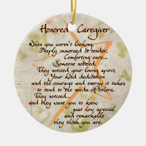 Honored Caregiver Acrylic Ornament