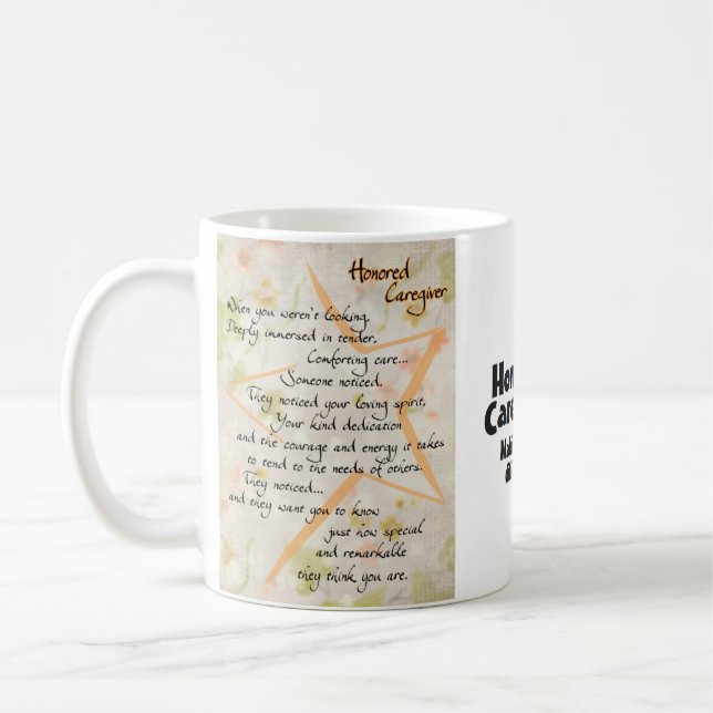 Honored Caregiver Mug and poem (Left)