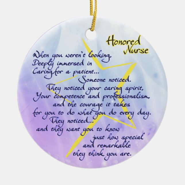 Honored Nurse Ornament (Front)