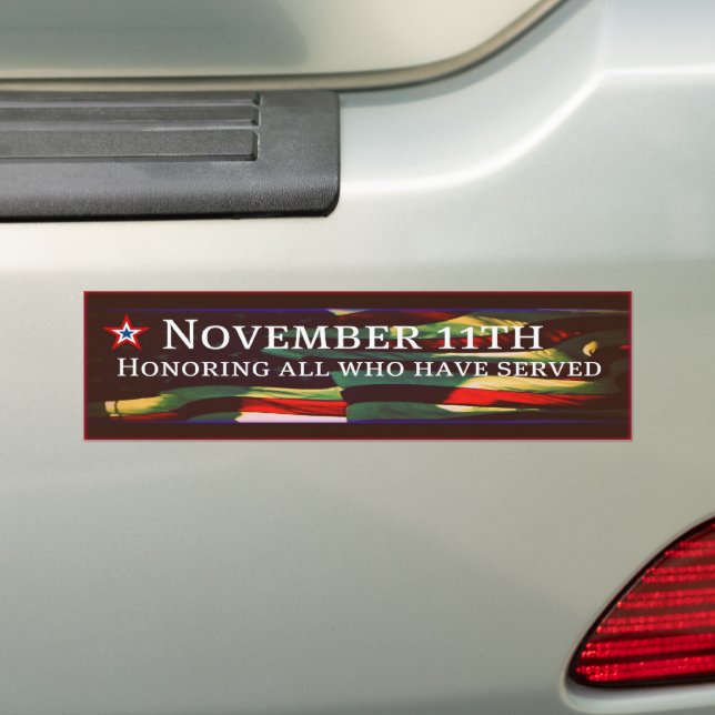 Honoring All Who Have Served Vet Bumper Sticker (On Car)