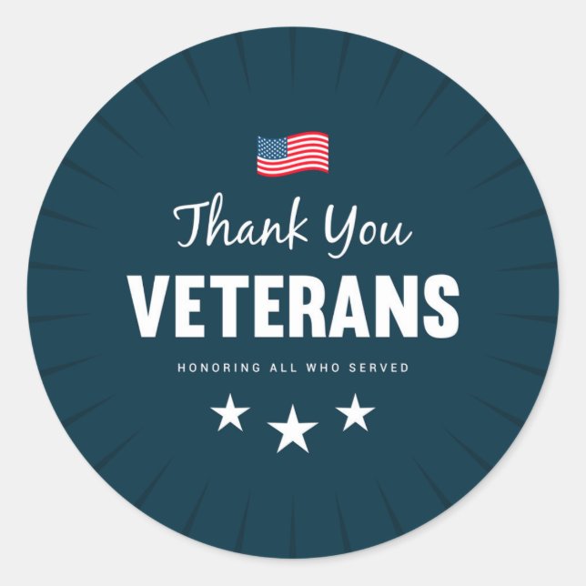 Honoring all who Served  Classic Round Sticker (Front)