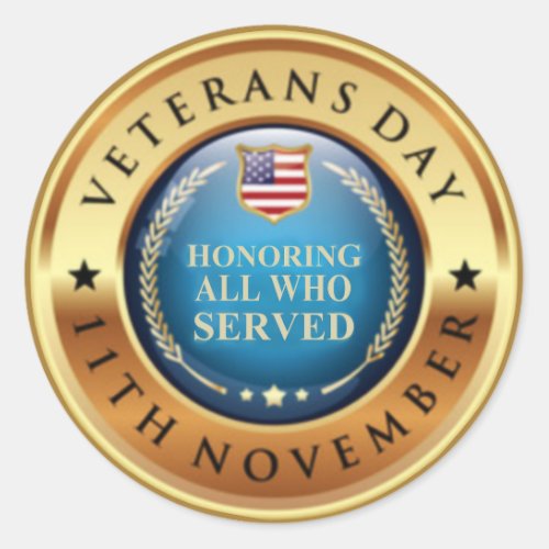 Honoring All Who Served Classic Round Sticker