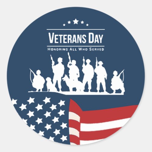Honoring All Who Served Classic Round Sticker