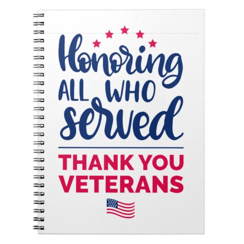 Honoring All Who Served Notebook