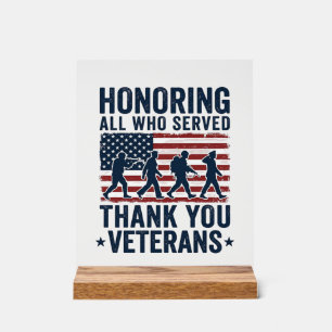 Honoring All Who Served Thank You Veterans Shirt_1 Acrylic Sign