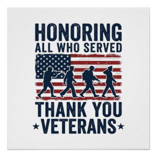 Honoring All Who Served Thank You Veterans Shirt_1 Poster