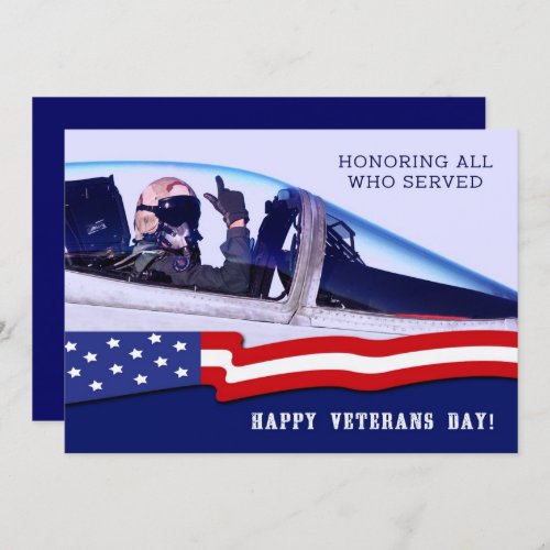 Honoring all who served Veterans Day Flat Cards