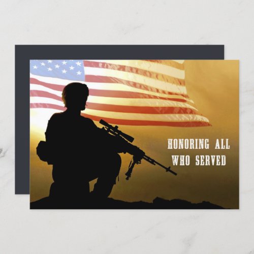 Honoring all who served Veterans Day  Flat Cards